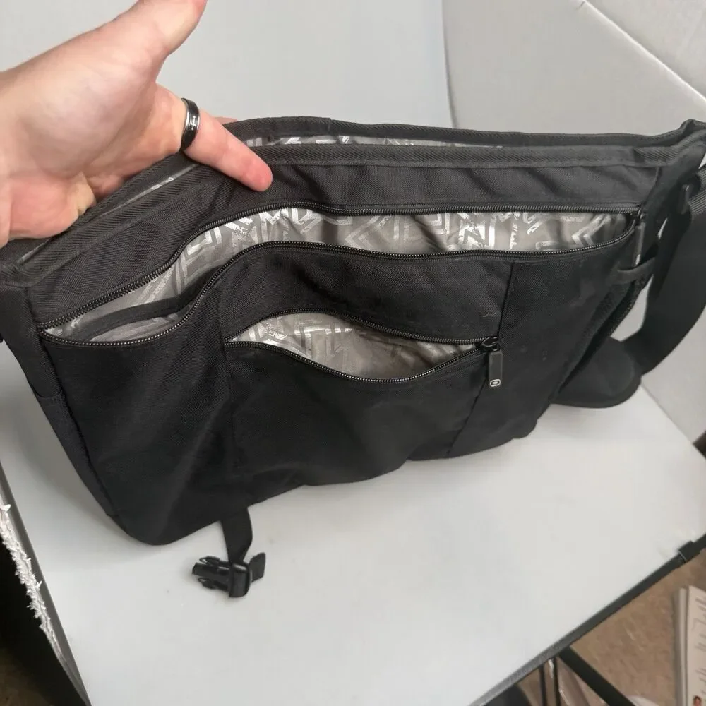 OGIO Upton Laptop Messenger Bag Black Model 417015 Des Moines Marathon Logo